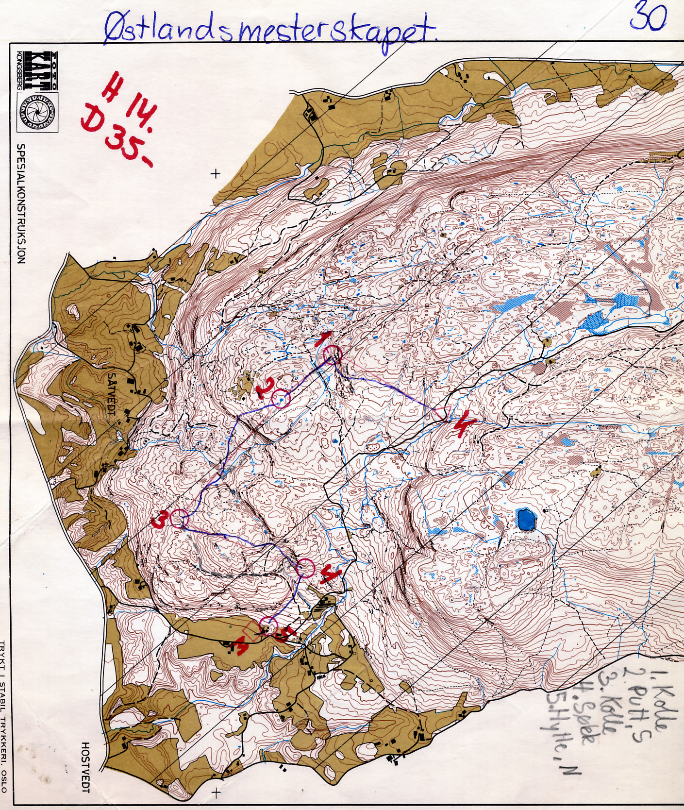 Østlandsmesterskap, Kongsberg (1971-09-19)