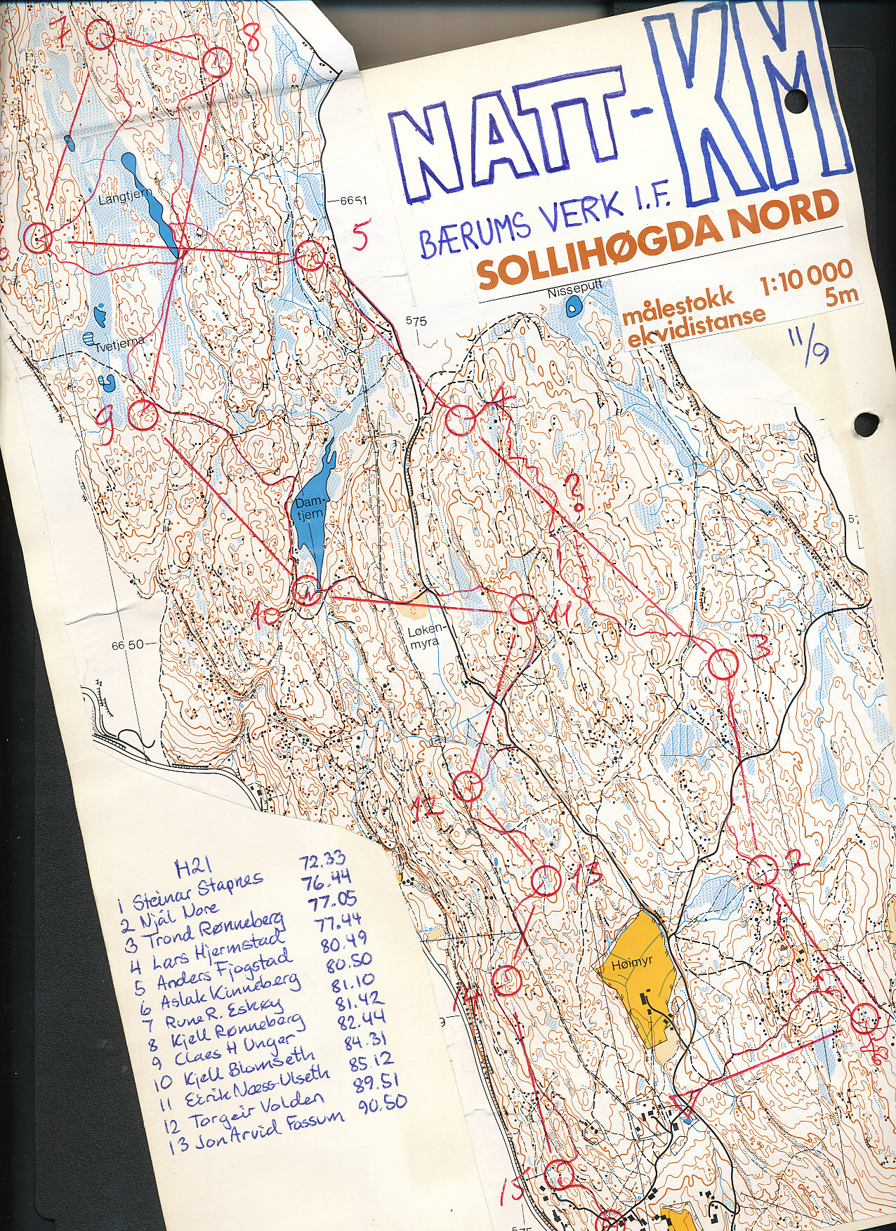 Natt-KM, Sollihøgda (20-09-1980)